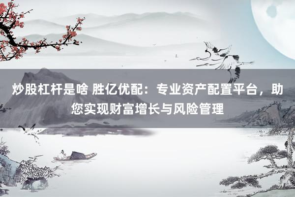 炒股杠杆是啥 胜亿优配：专业资产配置平台，助您实现财富增长与风险管理