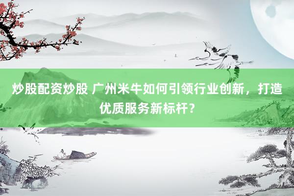 炒股配资炒股 广州米牛如何引领行业创新，打造优质服务新标杆？