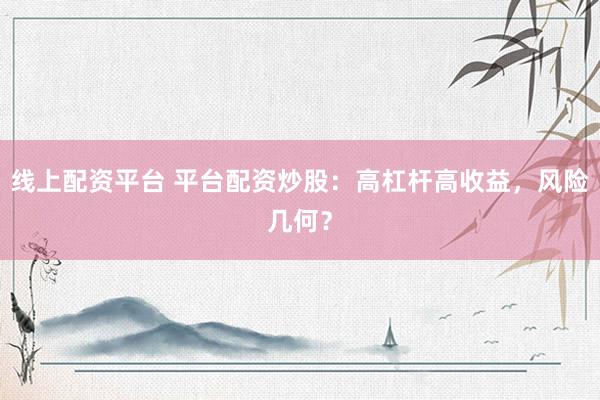 线上配资平台 平台配资炒股：高杠杆高收益，风险几何？