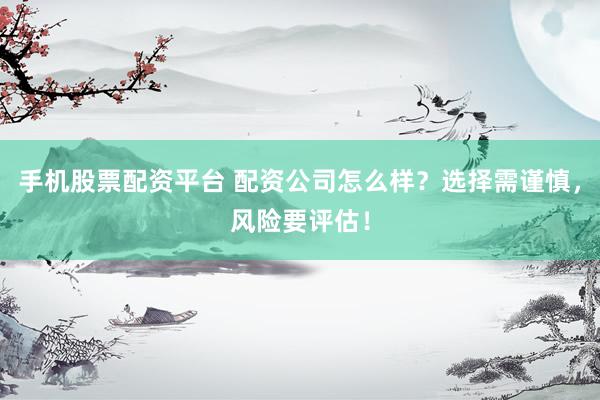 手机股票配资平台 配资公司怎么样？选择需谨慎，风险要评估！