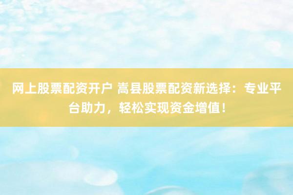网上股票配资开户 嵩县股票配资新选择：专业平台助力，轻松实现资金增值！