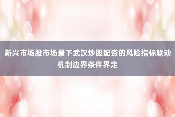 新兴市场股市场景下武汉炒股配资的风险指标联动机制边界条件界定