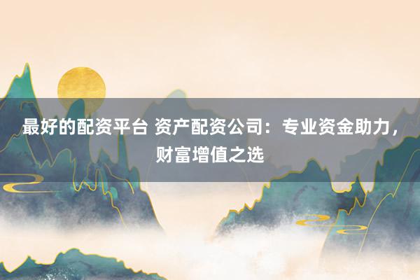 最好的配资平台 资产配资公司:专业资金助力,财富增值之选
