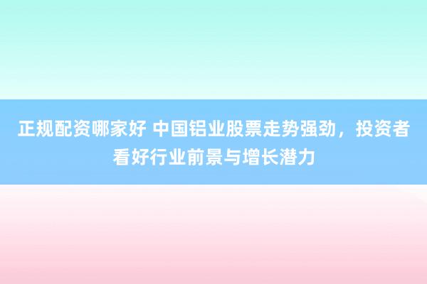 正规配资哪家好 中国铝业股票走势强劲，投资者看好行业前景与增长潜力
