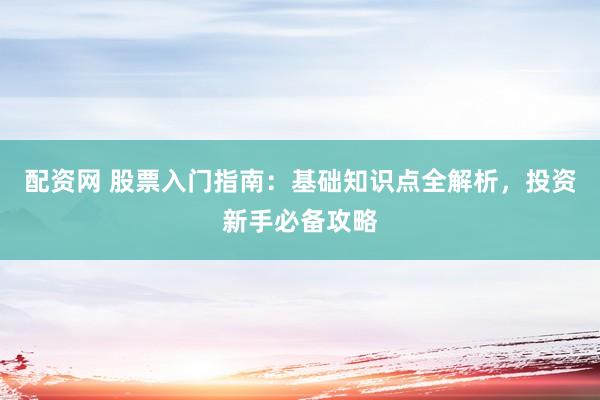 配资网 股票入门指南:基础知识点全解析,投资新手必备攻略