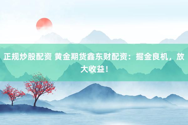 正规炒股配资 黄金期货鑫东财配资：掘金良机，放大收益！